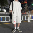 Striped Short-sleeved Shirt Loose Straight-leg Shorts Two-piece Suit