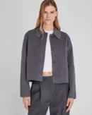 Cropped Double-Faced Wool Blend Jacket
