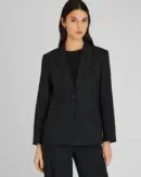 Relaxed Single-Breasted Linen Blazer