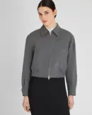 Zip-Front Blouson Jacket