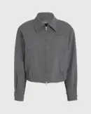 Zip-Front Blouson Jacket