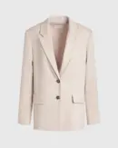 Relaxed Single-Breasted Linen Blazer