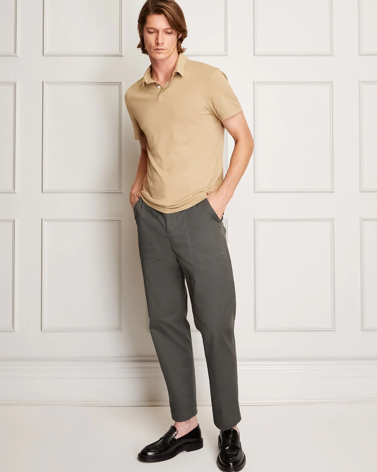 Slim Brushed Cotton Polo
