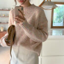 Vintage melange knitted crew neck sweater